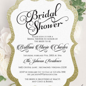 Digital Bridal Shower Invitation, Personalized Invitation, Personalized Digital Design, Custom Digital Design Shapes, Made to Order Invite, Custom Digital Invitation, Personalized Digital Invitation, Custom Digital Design, Downloadable Digital Invitation - BRITTANI FRAME