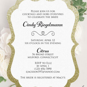 Digital Bridal Shower Invitation, Personalized Invitation, Personalized Digital Design, Custom Digital Design Shapes, Made to Order Invite, Custom Digital Invitation, Personalized Digital Invitation, Custom Digital Design, Downloadable Digital Invitation - CINDY FRAME