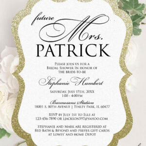 Digital Bridal Shower Invitation, Personalized Invitation, Personalized Digital Design, Custom Digital Design Shapes, Made to Order Invite, Custom Digital Invitation, Personalized Digital Invitation, Custom Digital Design, Downloadable Digital Invitation - STEPHANIE FRAME