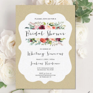Digital Bridal Shower Invitation, Personalized Invitation, Personalized Digital Design, Custom Digital Design Shapes, Made to Order Invite, Custom Digital Invitation, Personalized Digital Invitation, Custom Digital Design, Downloadable Digital Invitation - WHITNEY