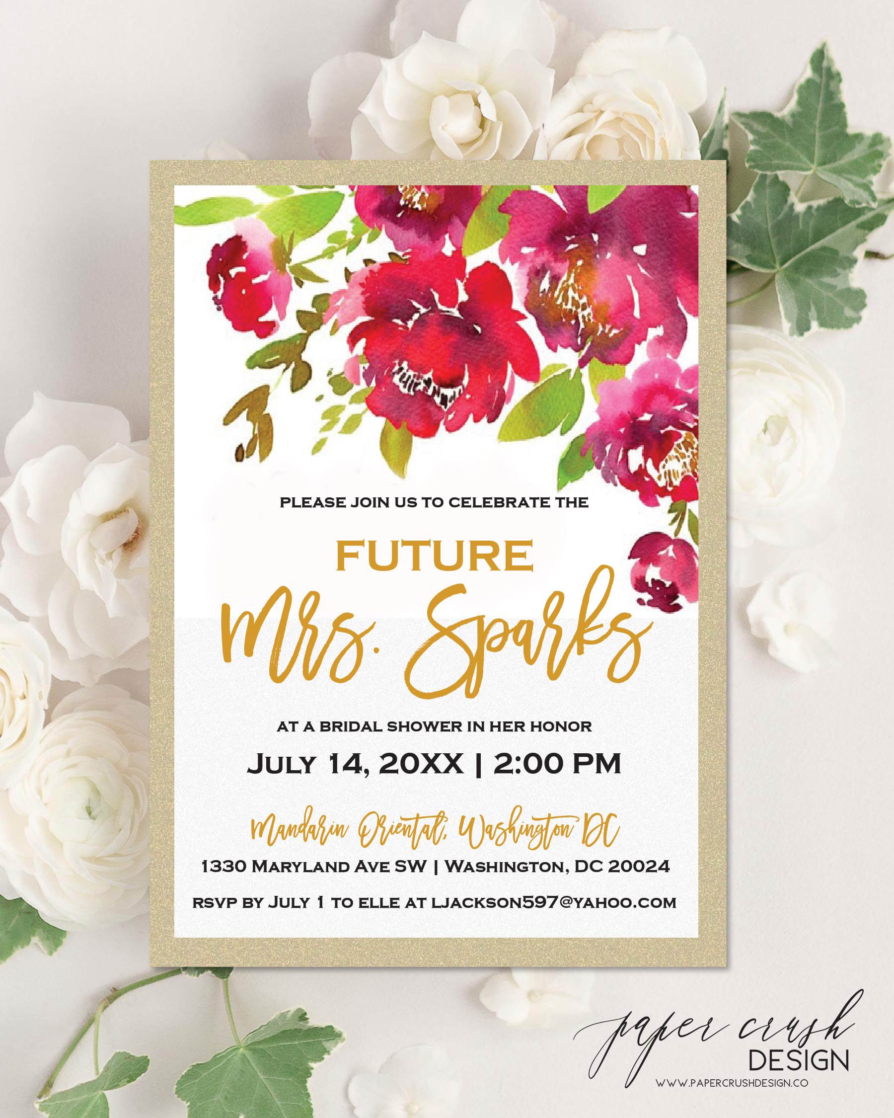 Digital Bridal Shower Invitation, Personalized Invitation, Personalized Digital Design, Custom Digital Design Shapes, Made to Order Invite, Custom Digital Invitation, Personalized Digital Invitation, Custom Digital Design, Downloadable Digital Invitation - SPARKS FRAME - Image 2